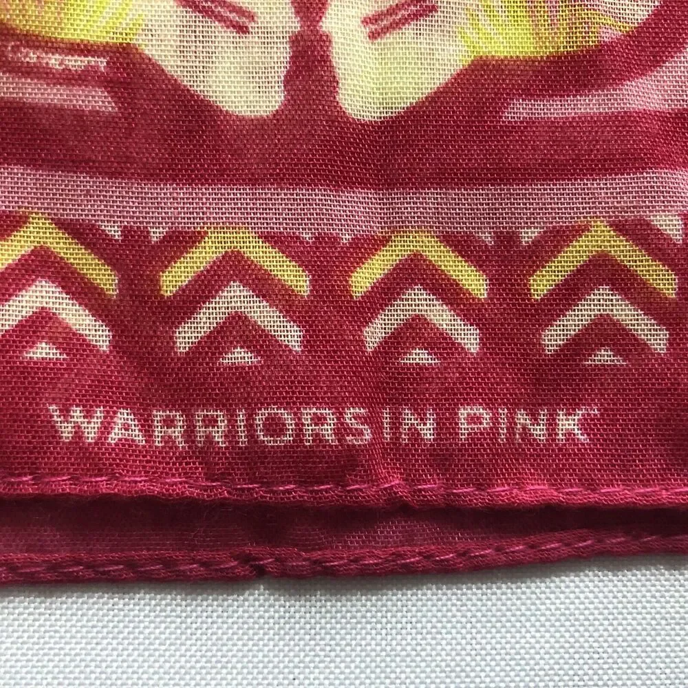 Fordcares “Warriors In Pink” Scarf Women Pink Red Green Rectangular Size 52 x 9